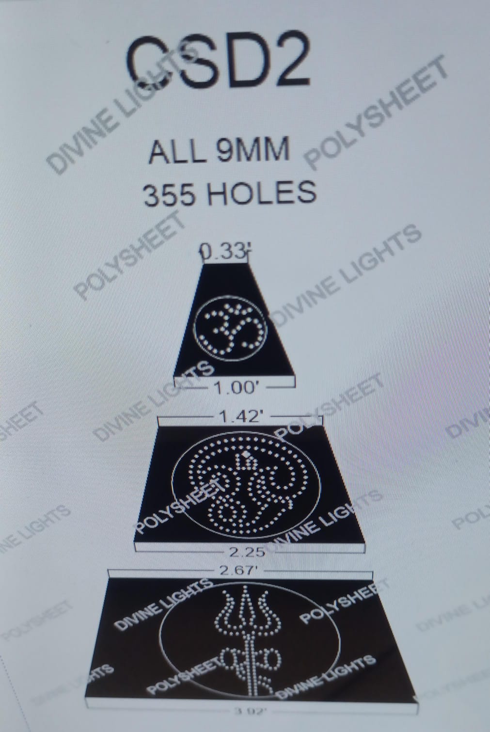 CSD2 CUSTOM DESIGN 4X4.5 FEET 355 HOLES