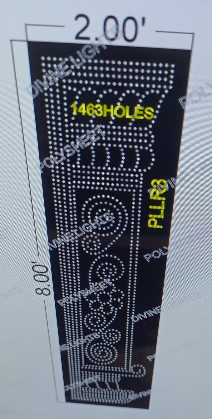 PLLR3 PILLAR 8X2 FEET 1463 HOLES