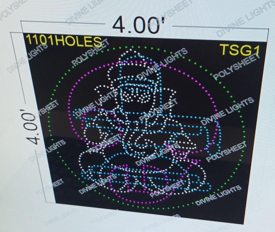 TSG1 TAMIL OM, GANESHJI,SHIVLING 4X4 FEET 1101 HOLES