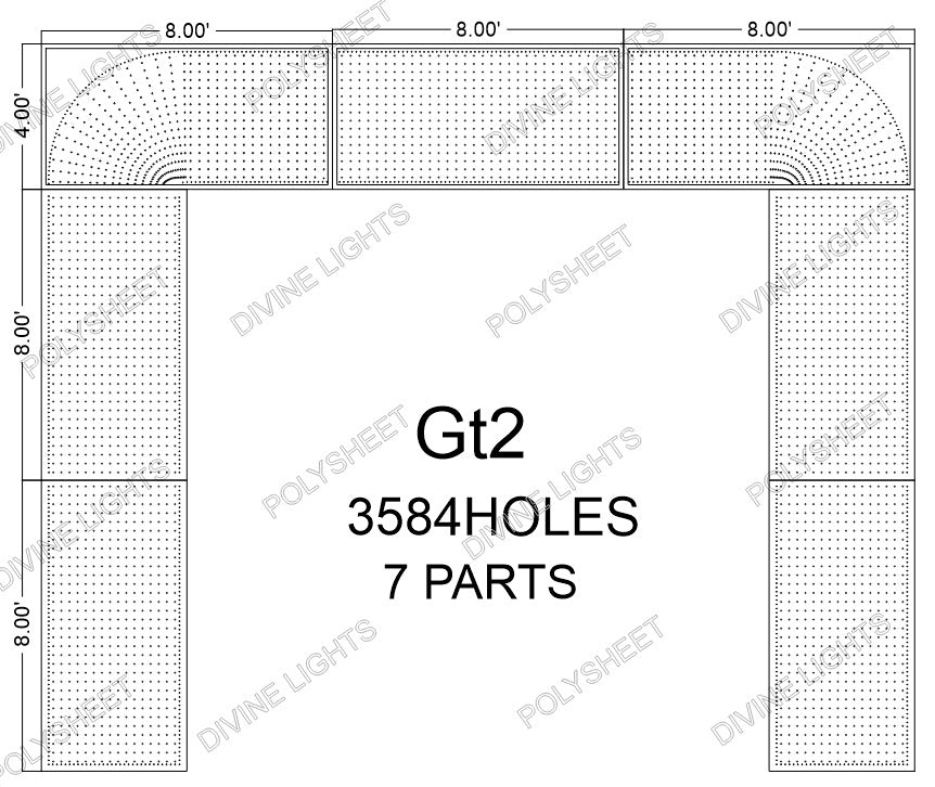 GT2 GATE 4X8 FEET 512 HOLES ( 7 PARTS ) TOTAL HOLES 3584