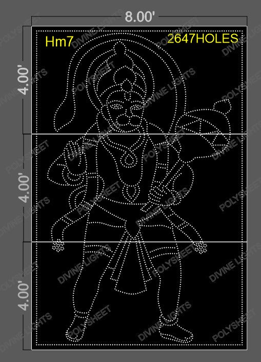 HM7 HANUMAN 12X8 FEET 2647 HOLES  (3 PARTS )