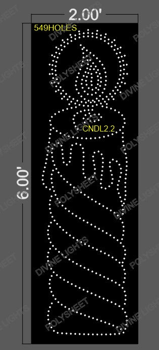 CNDL2.2 CANDLE 6X2 FEET 549 HOLES