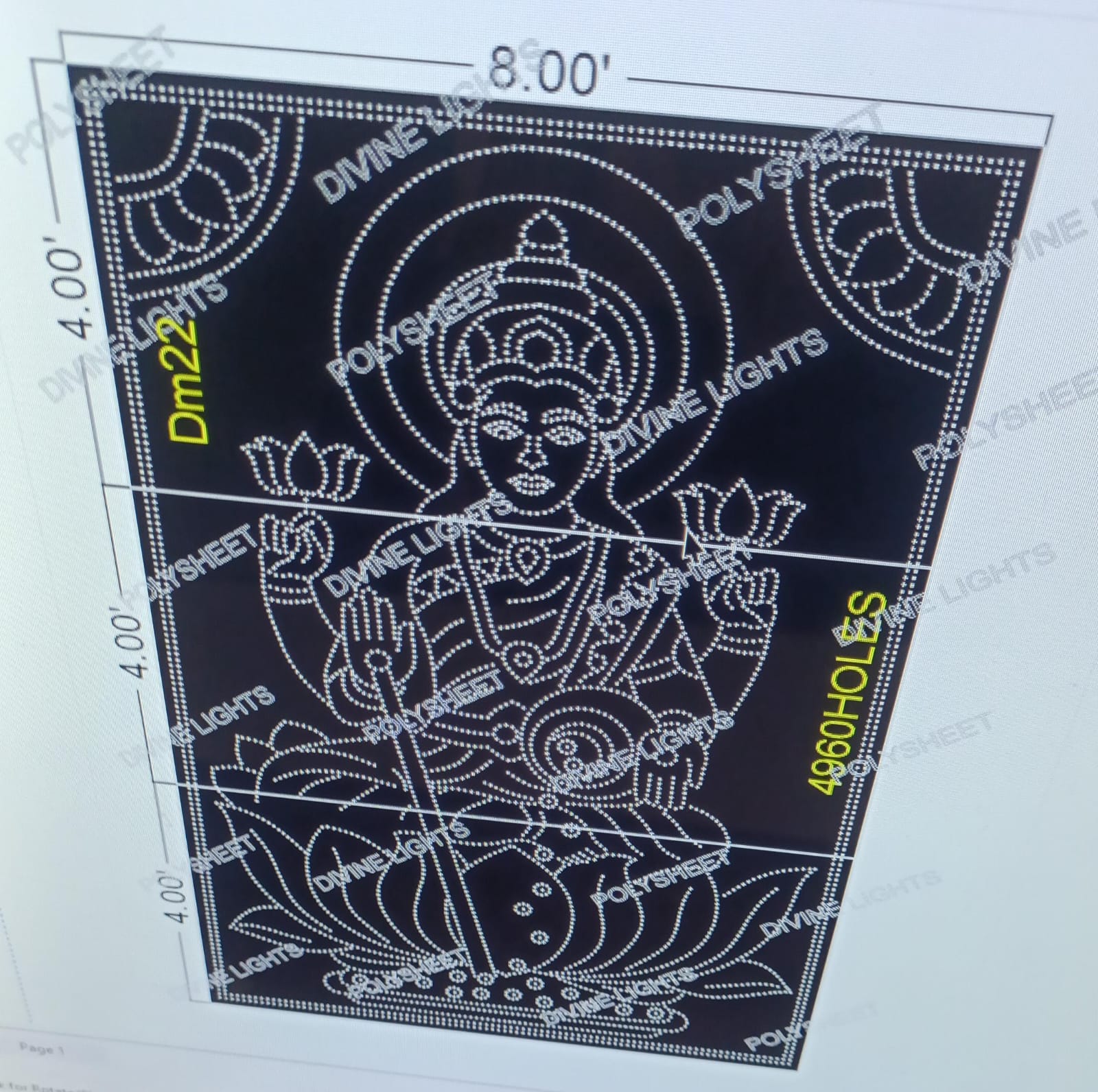 DM22 DEVI MATA 12X8 FEET 4960  HOLES (3 PARTS )