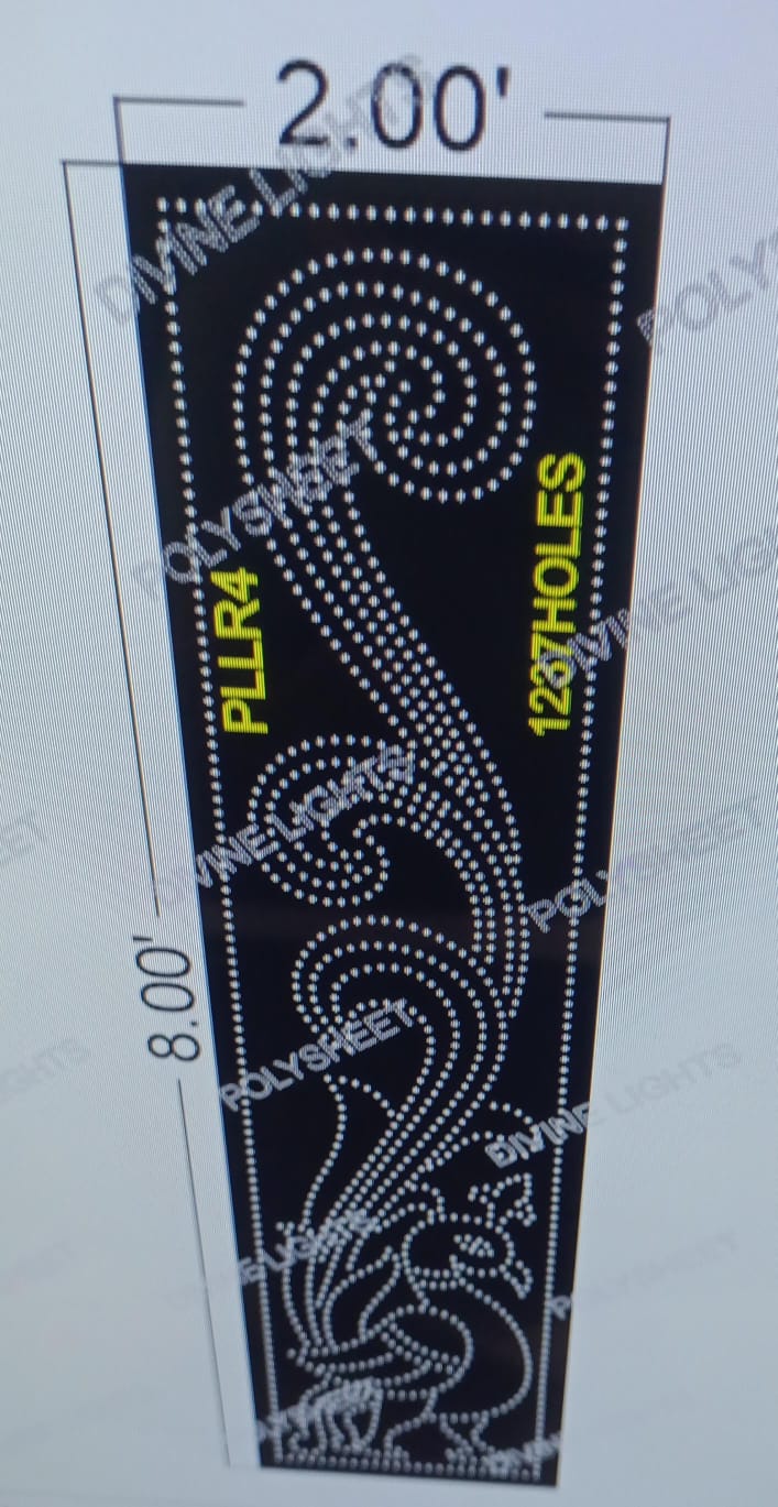 PLLR4 PILLAR 8X2 FEET 1237 HOLES
