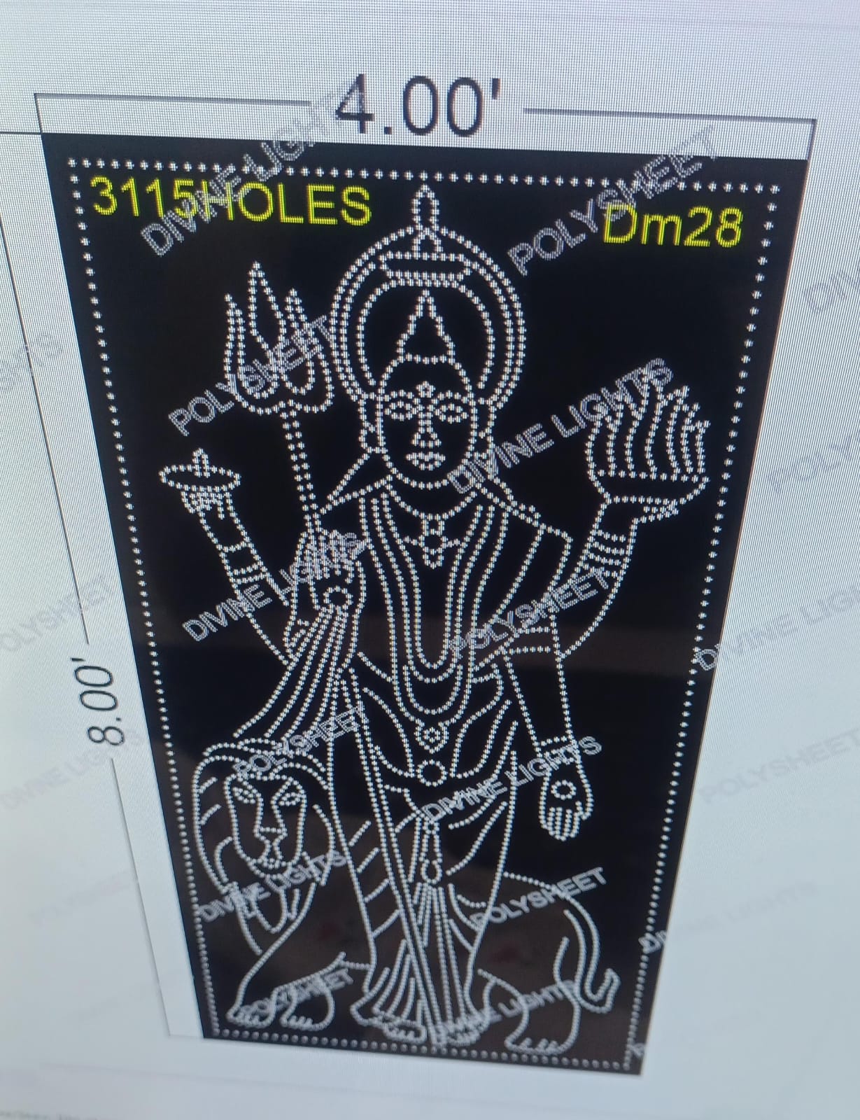 DM28 DEVI MATA 8X4 FEET 3115 HOLES