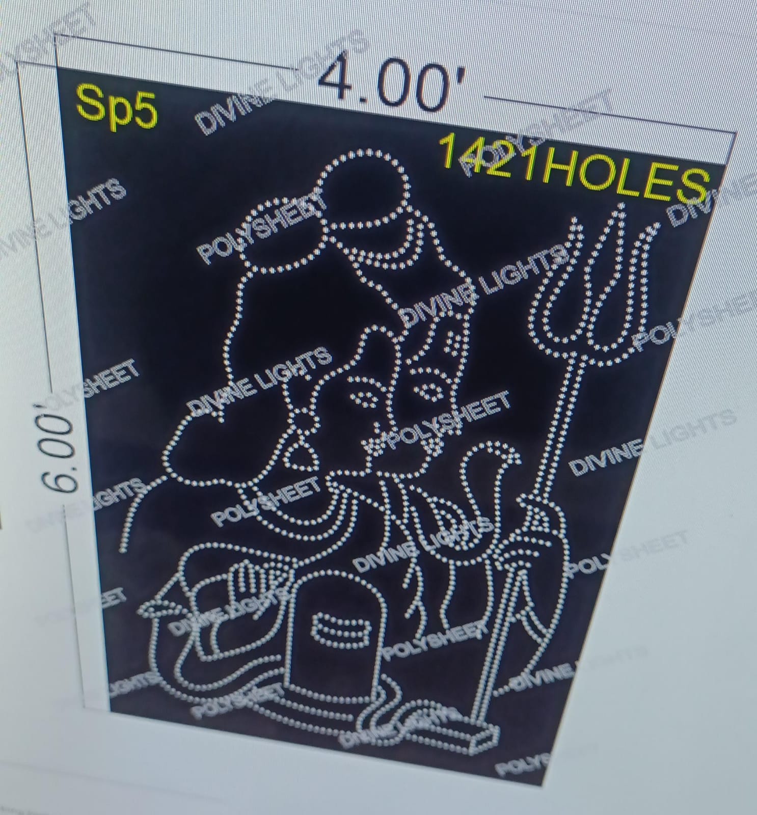 SP5 SHIV PARVTI 6X4 FEET 1421 HOLES