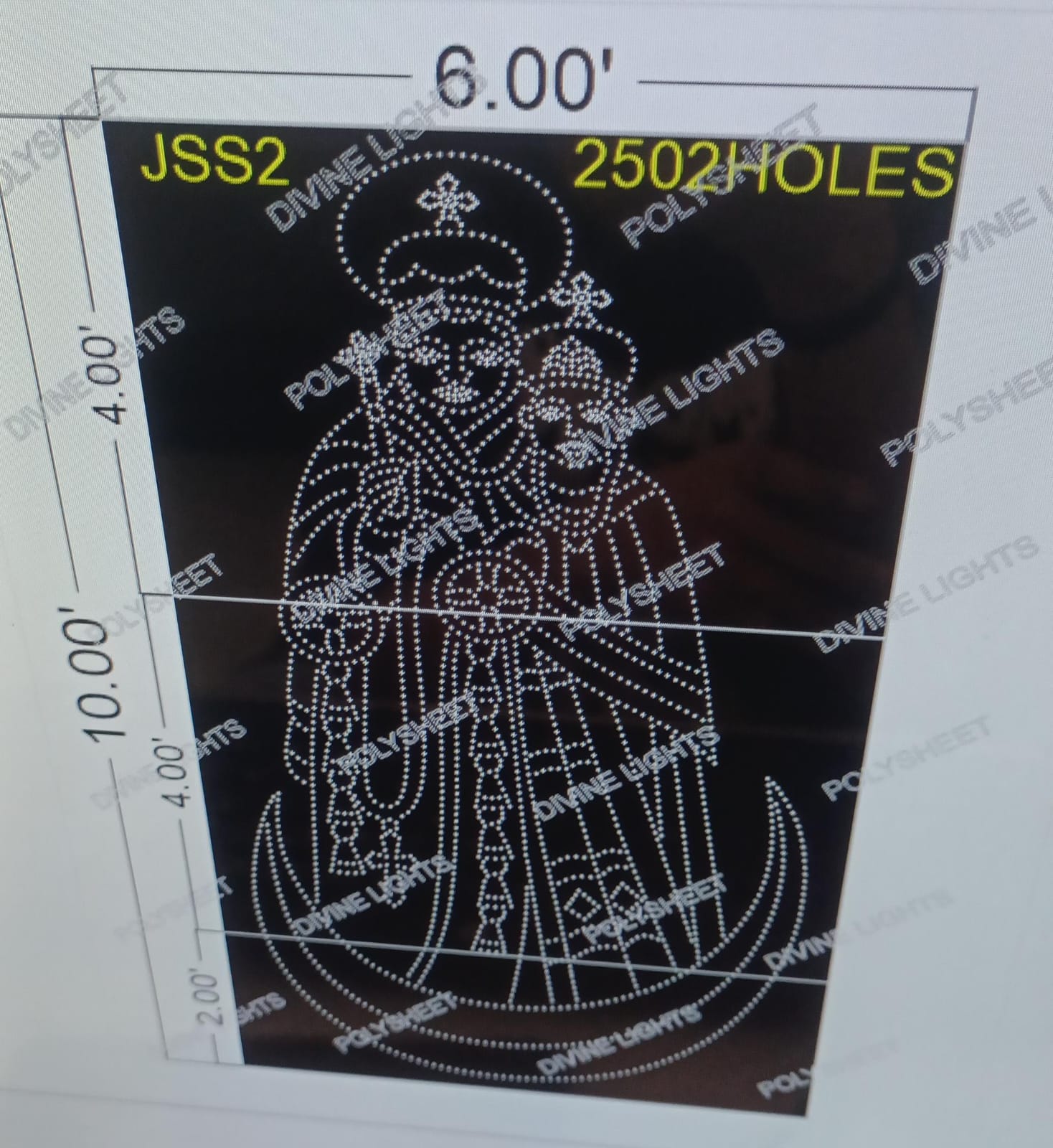 JSS2 JESUS 10X6  FEET 2502 HOLES (3 PARTS)