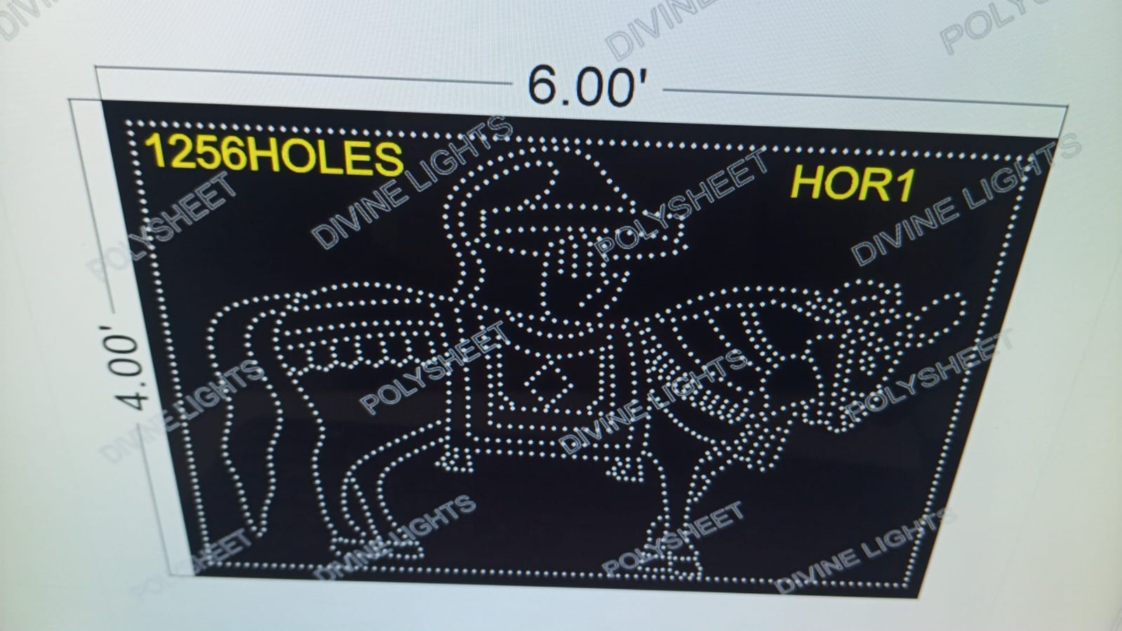 HOR1 ANIMAL 4X6 FEET 1256 HOLES