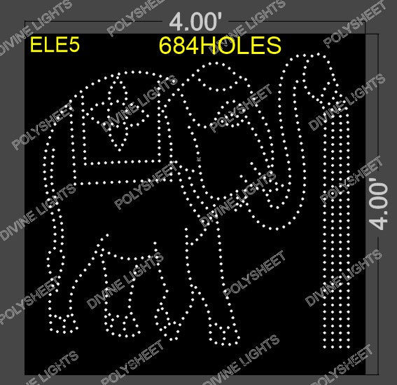 ELE5 ELEPHANT 4X4 FEET 684 HOLES