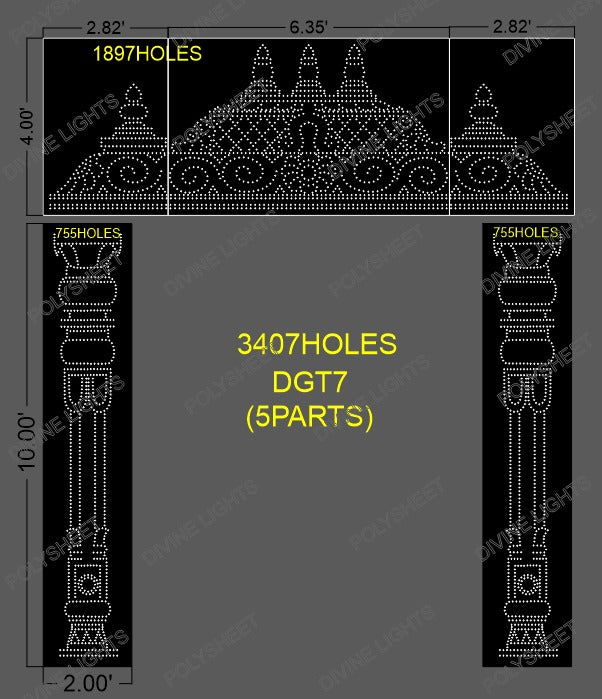 DGT7 DESIGNER GATE 4X12 FEET 1897 HOLES ( 5 PARTS)