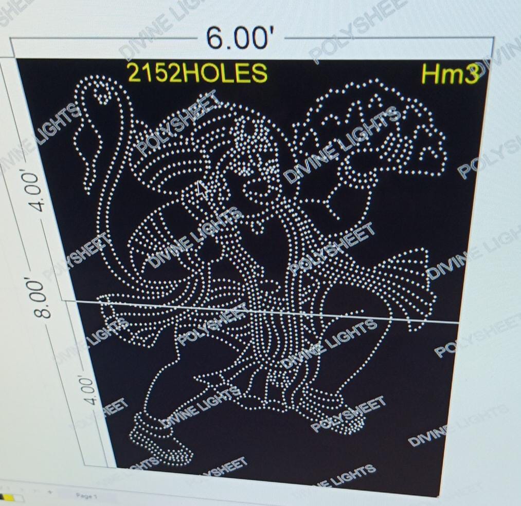 HM3 HANUMAN 8X6 FEET 2152 HOLES