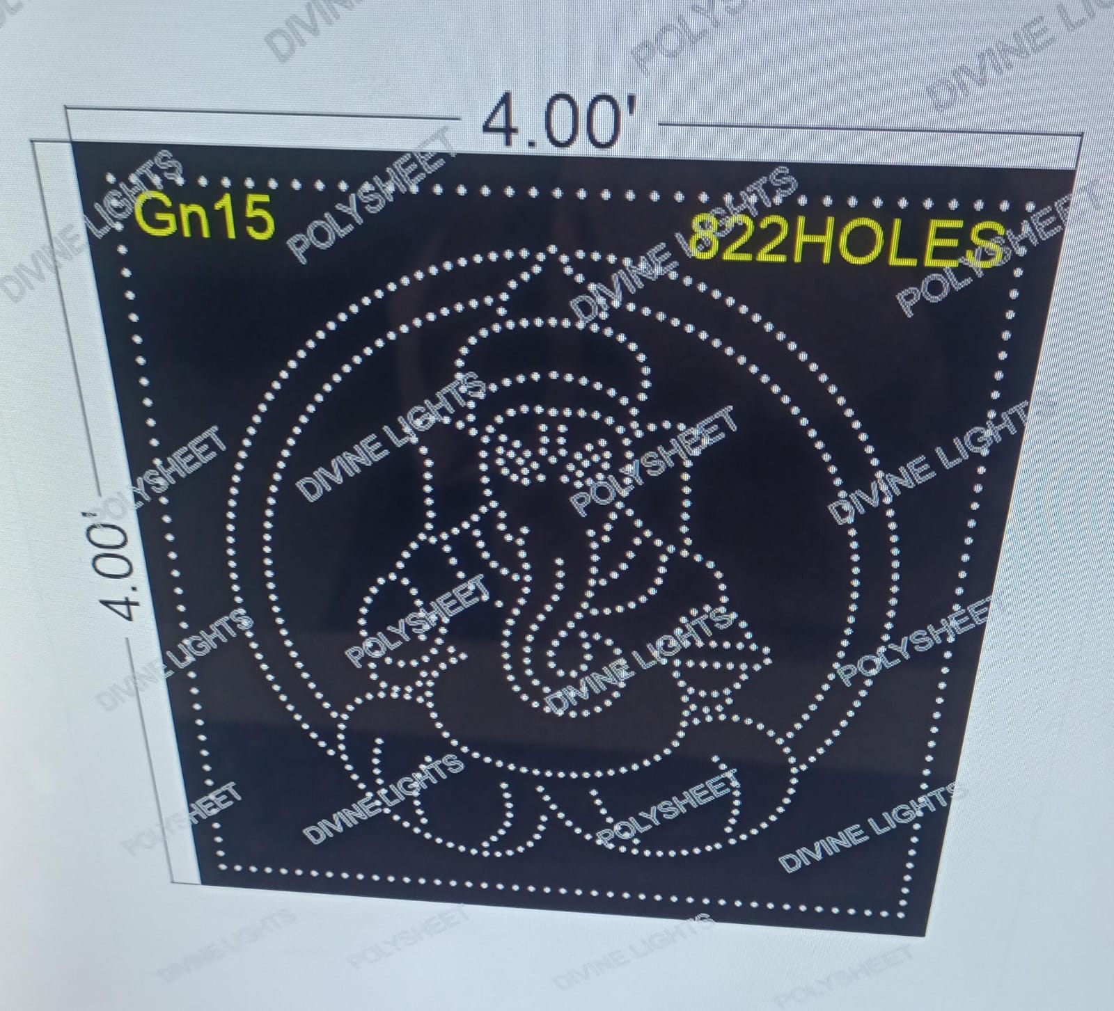 GN15 GANESH JI 4X4 FEET 822 HOLES