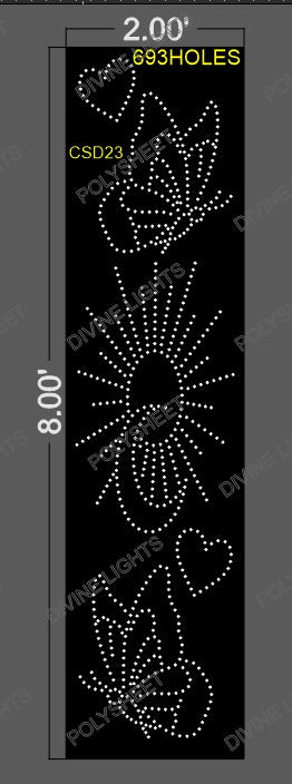 CSD23 CUSTOM DESIGN 8X2 FEET 693 HOLES