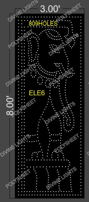 ELE6 ELEPHANT 8X3 FEET 809 HOLES