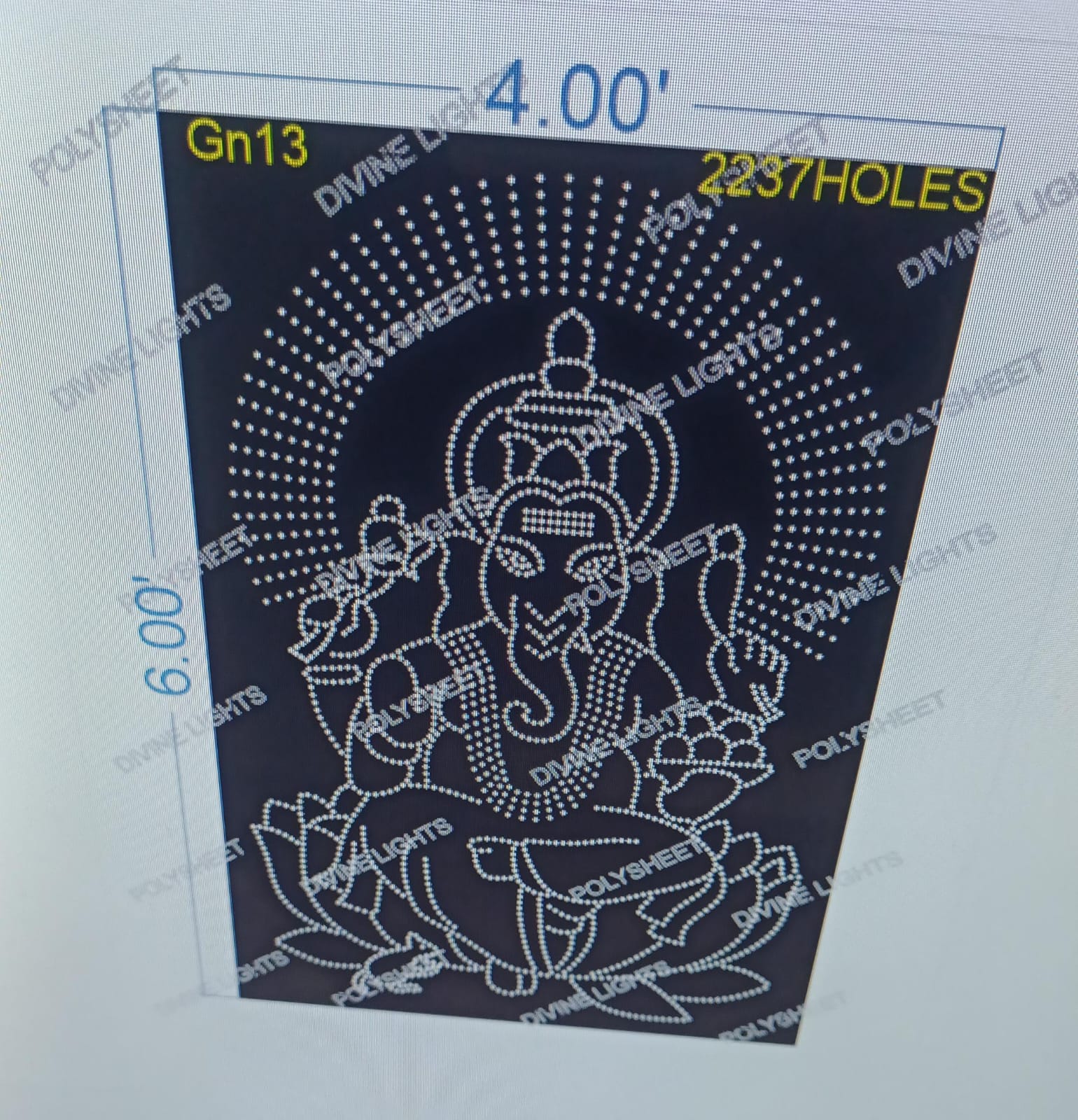 GN13 GANESHJI 6X4 FEET 2237 HOLES