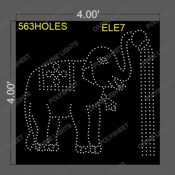 ELE7 ELEPHANT 4X4 FEET 563 HOLES