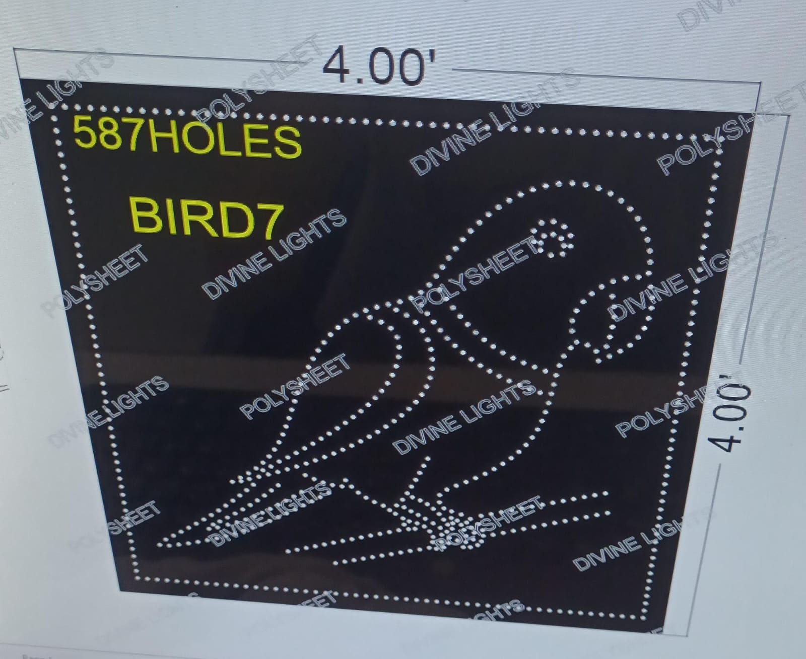 BIRD7 PARROT 4X4FEET 587 HOLES