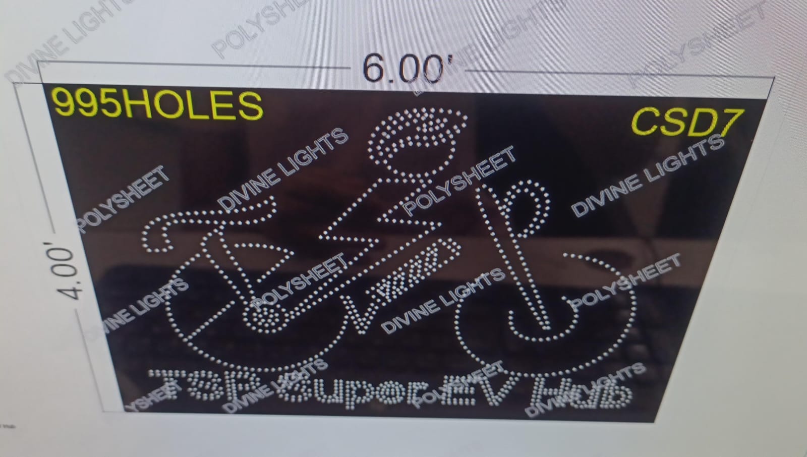 CSD7 CUSTOM DESIGN 4X6 FEET 995 HOLES
