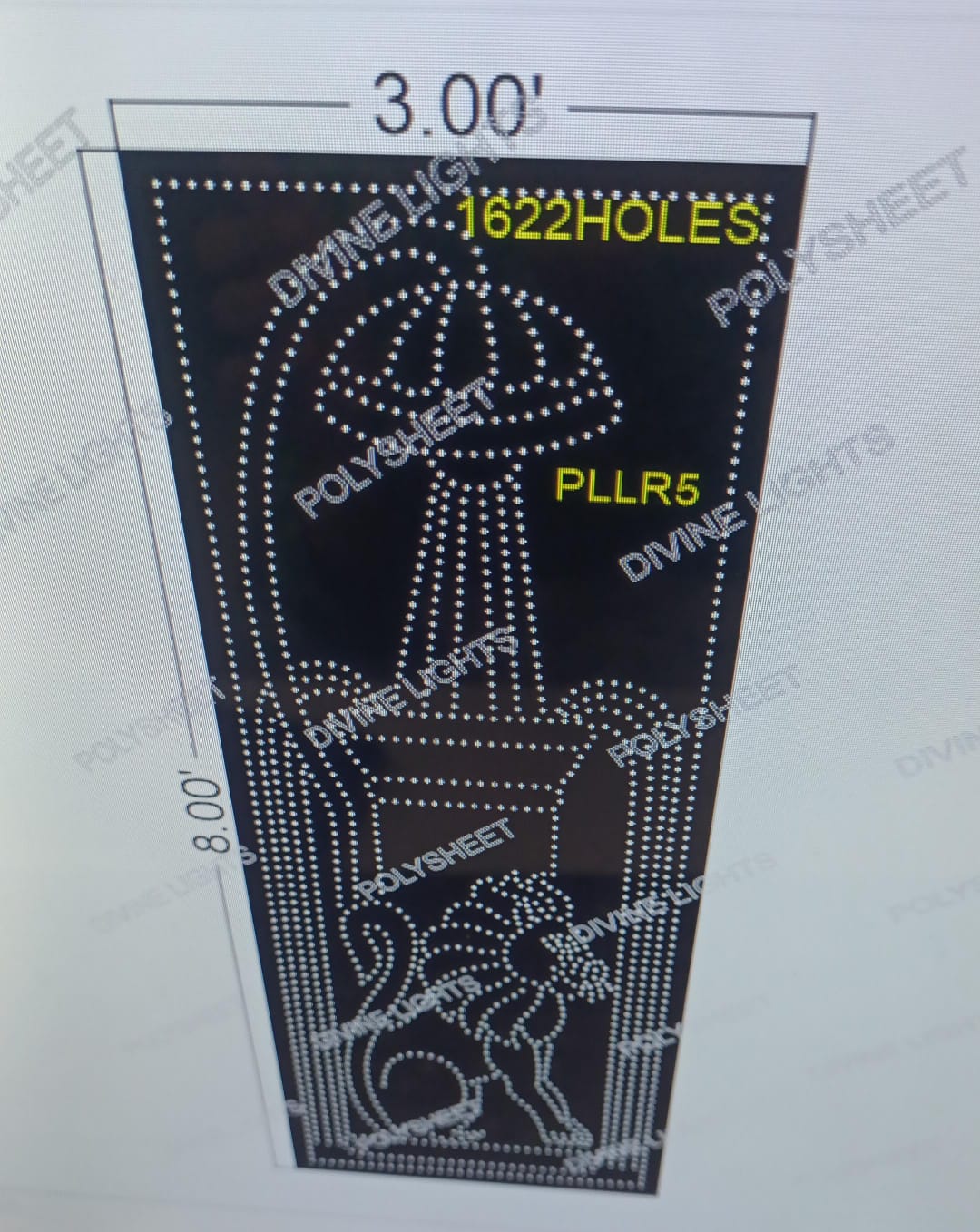 PLLR5 PILLAR 8X3 FEET 1622 HOLES