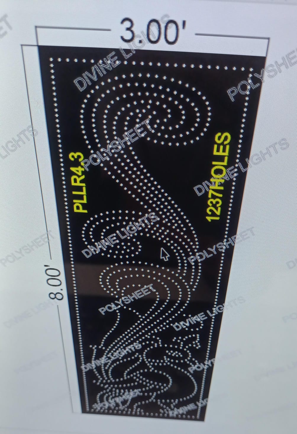 PLLR4.3 PILLAR 8X3 FEET 1237 HOLES