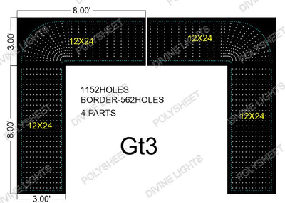 GT3 GATE 3X8 FEET 288 HOLES  ( 4 PARTS ) TOTAL HOLES 1152