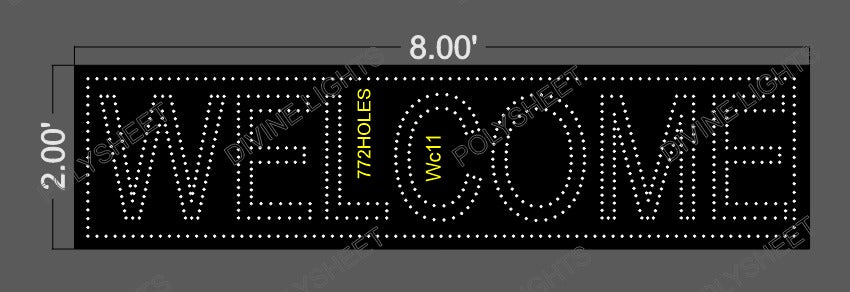 WC11 WELCOME 2X8 FEET 772 HOLES