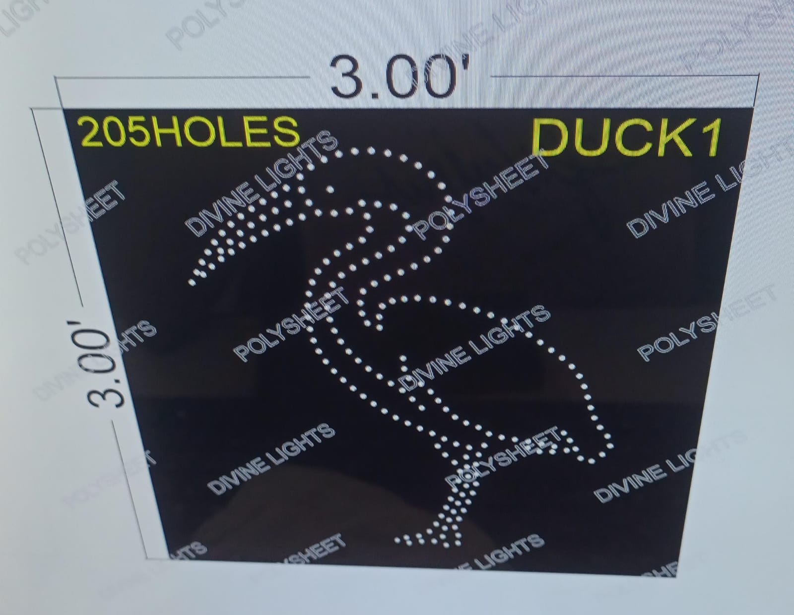 DUCK1 ANIMAL 3X3 FEET 205 HOLES