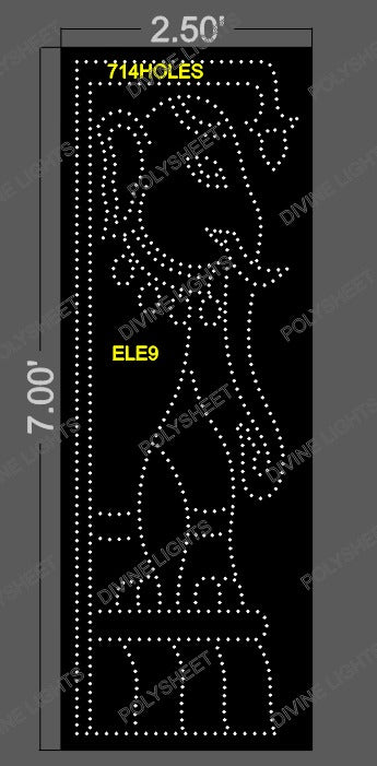 ELE9 ELEPHANT 7X2.5 FEET 714 HOLES