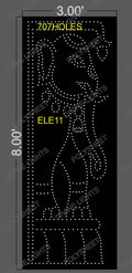 ELE11 ELEPHANT 8X3  FEET 707 HOLES