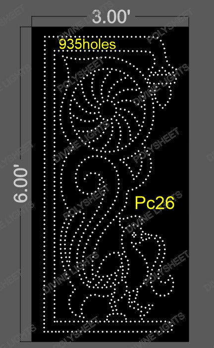 PC26 PEACOCK 6X3 FEET 935 HOLES