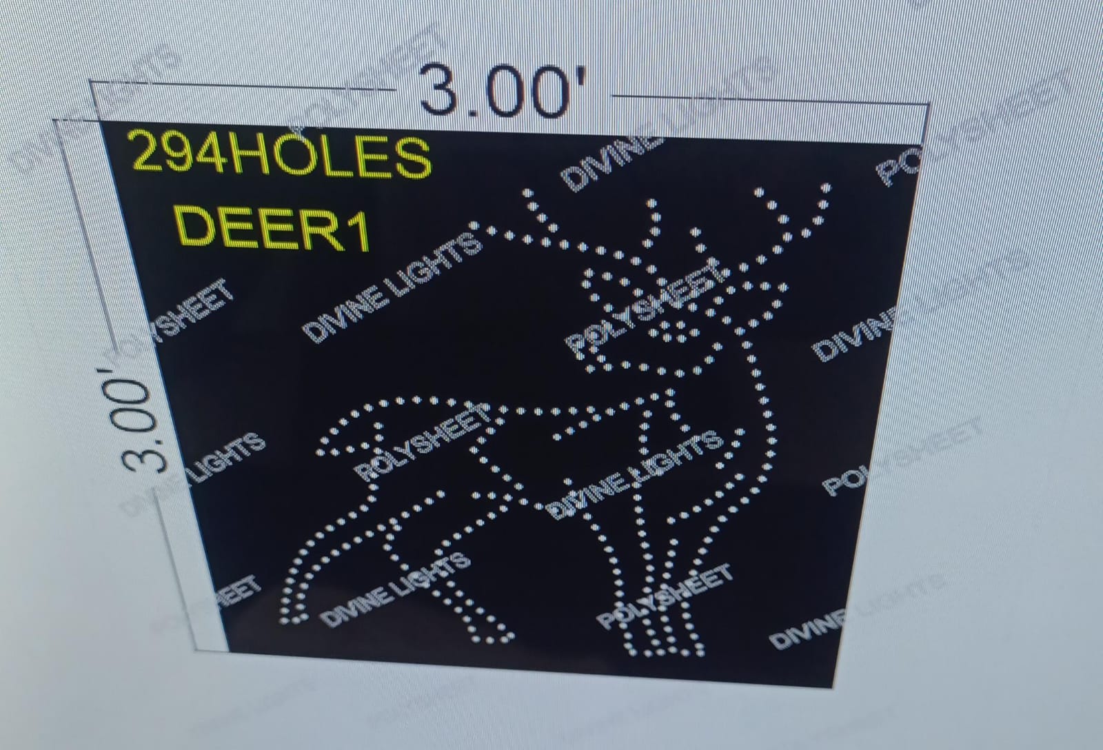 DEER1 ANIMAL 3X3 FEET 294 HOLES