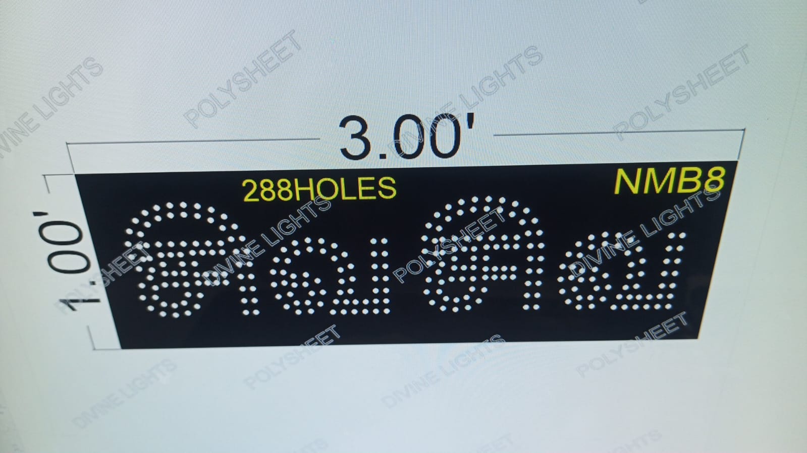 NMB8 NAME BOARD 1X3 FEET 288 HOLES