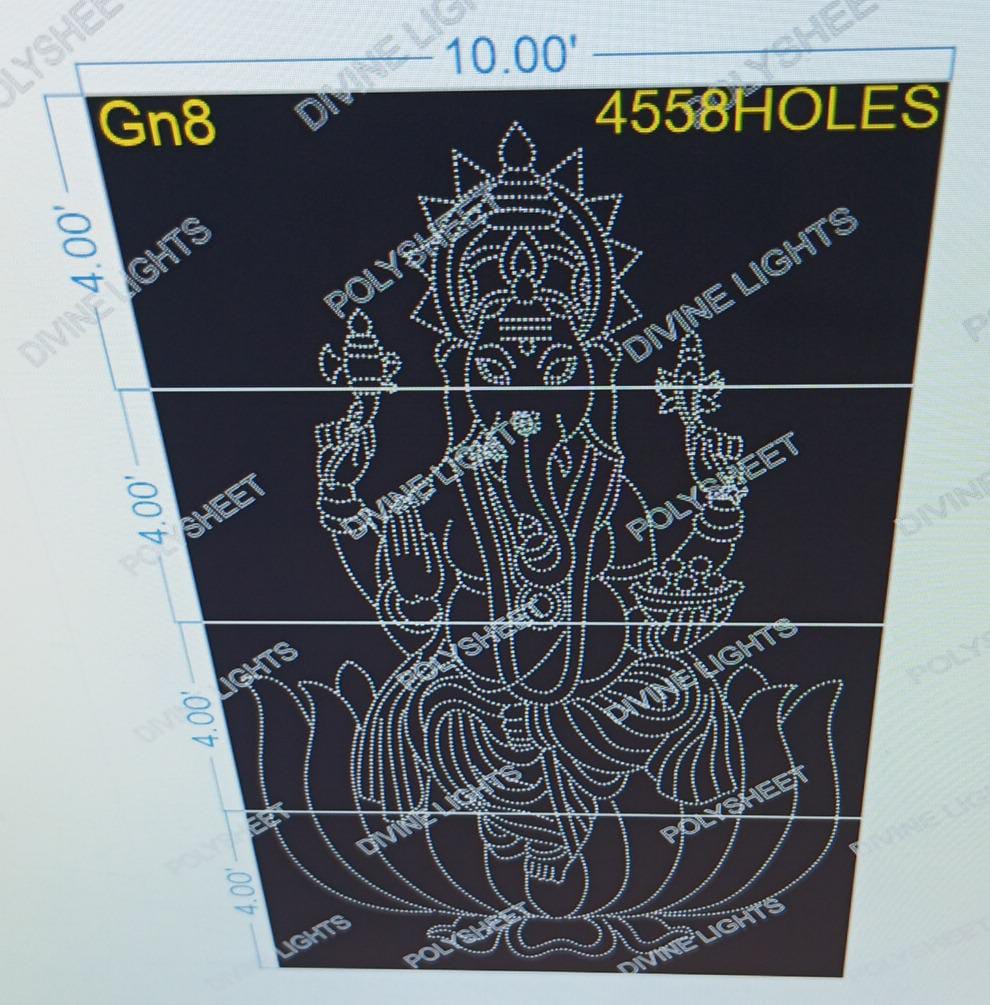 GN8 GANESH JI 16X10 FEET 4558 HOLES  (4 PARTS)