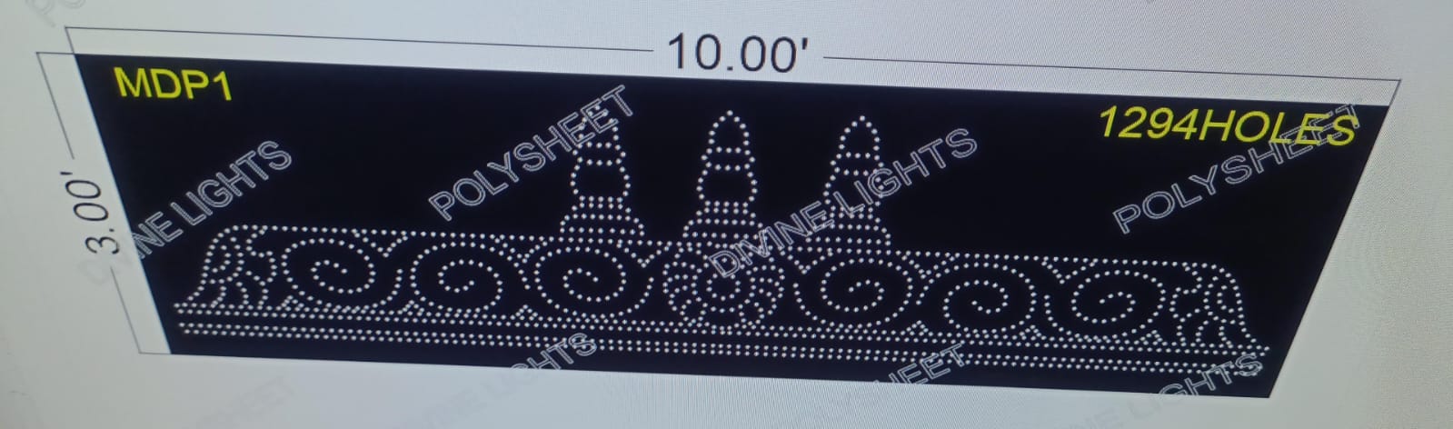 MDP1 MANDAP DESIGN 3X10 FEET 1294 HOLES