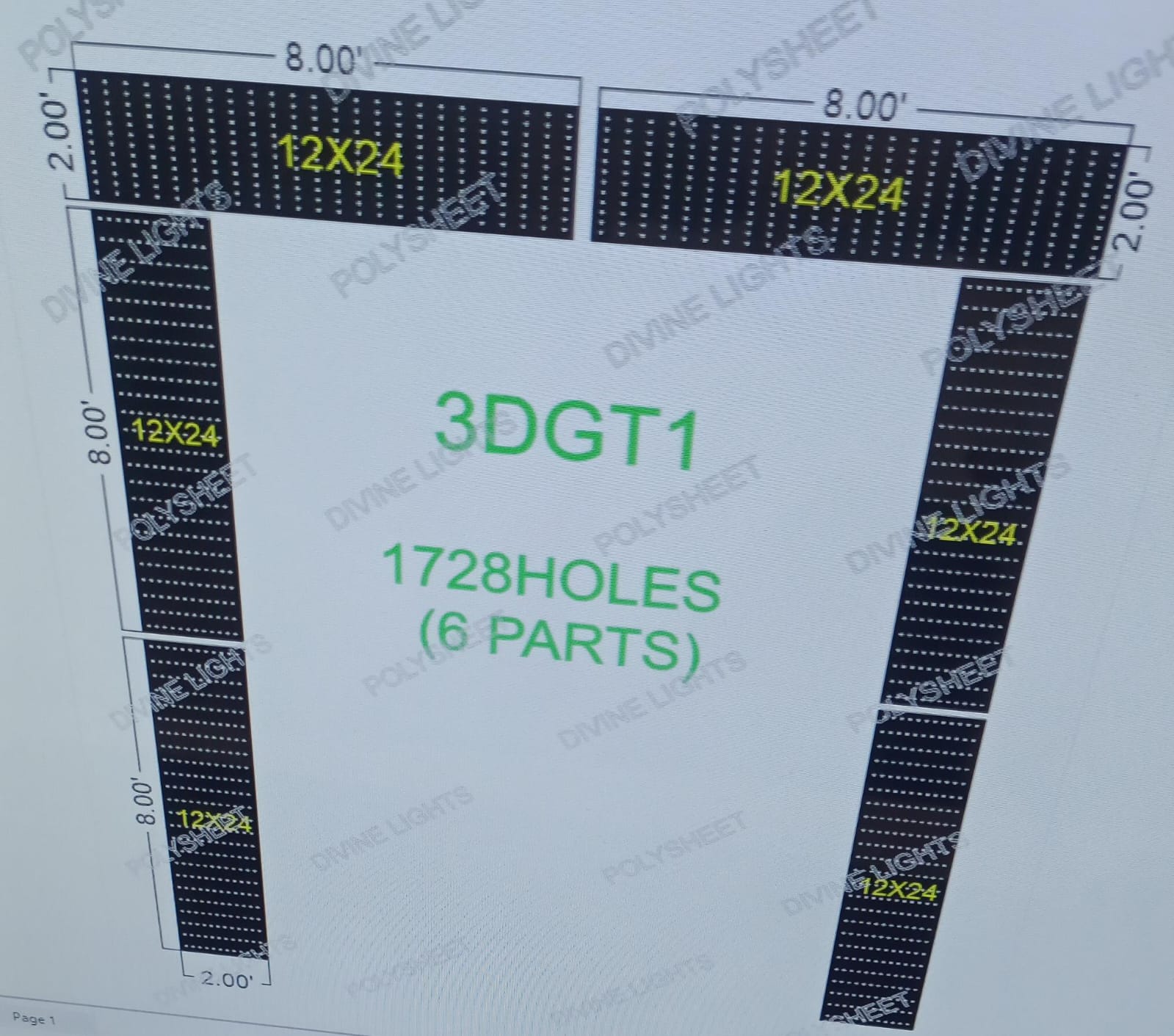 3DGT1 3D GATE 18X16 FEET 1728 HOLES (6 PARTS)