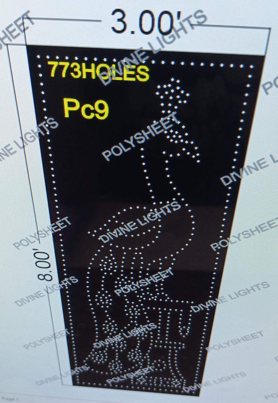 PC9 PEACOCK 8X3 FEET 773 HOLES