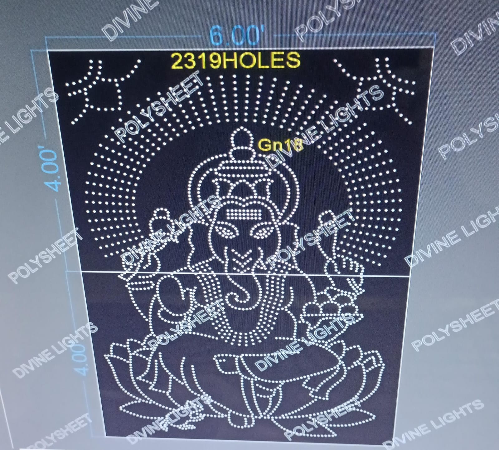 GN18 GANESHJI 8X6 FEET 2319 HOLES  (2 PART )