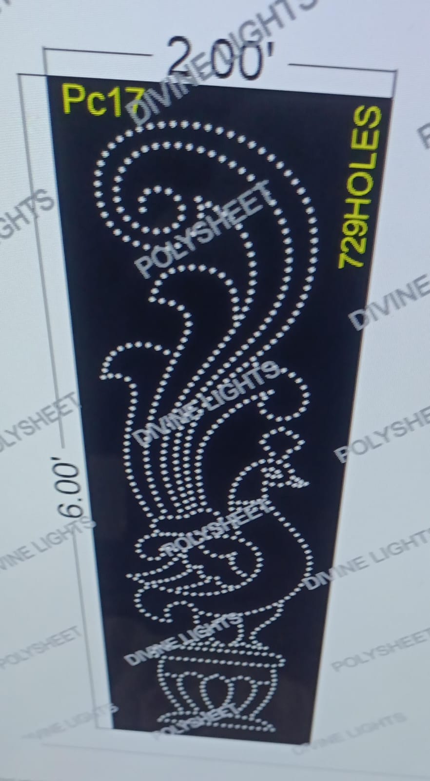 PC17 PEACOCK 6X2 FEET 729 HOLES