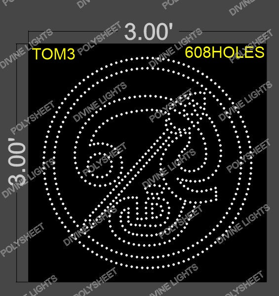 TOM3 TAMIL OM 3X3 FEET 608 HOLES