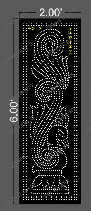 PC22.2 PEACOCK 6X2 FEET 1394 HOLES