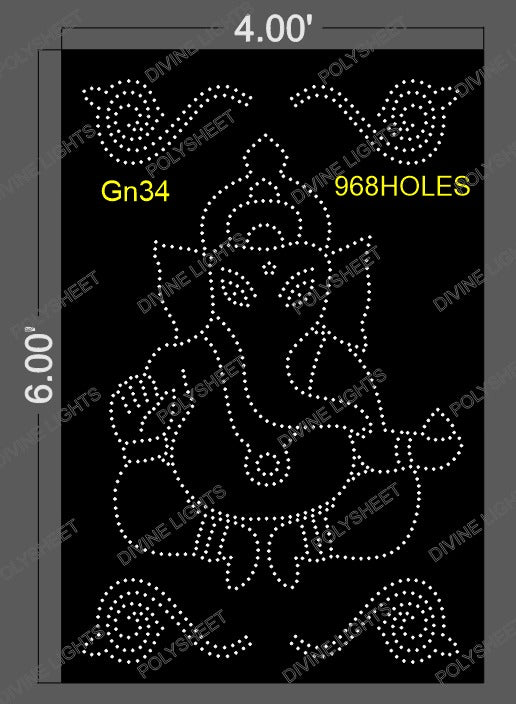 GN34 GANESH JI 6X4 FEET 968 HOLES