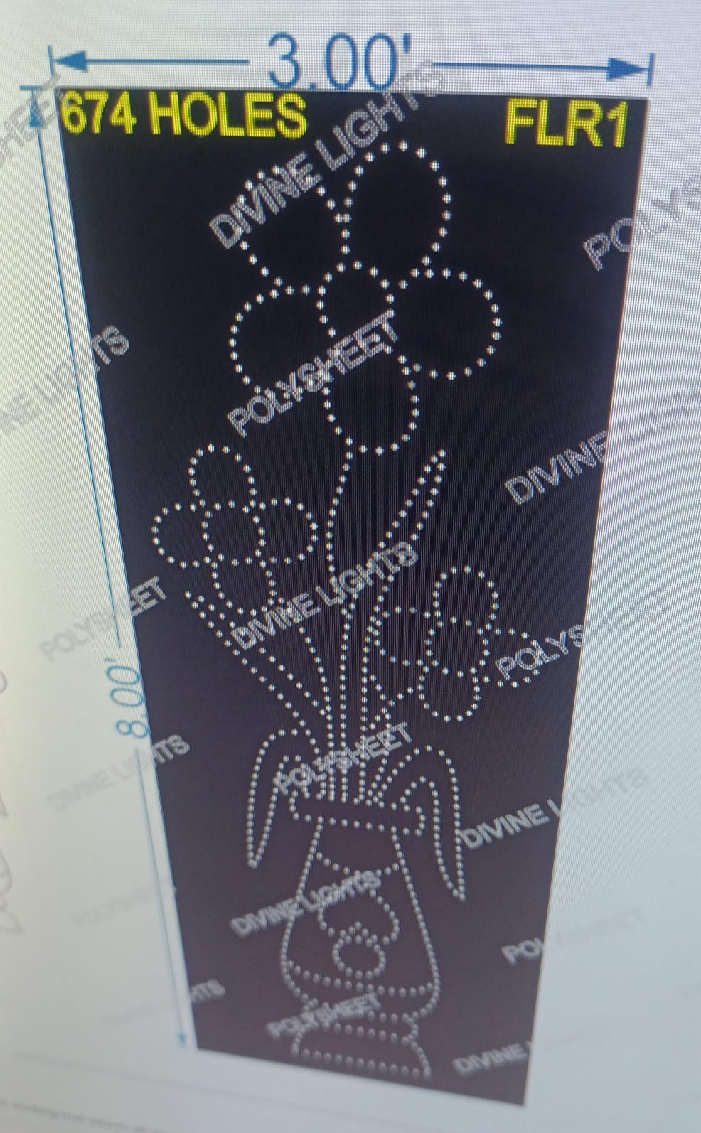 FLR1 FLOWER 8X3 FEET 674 HOLES