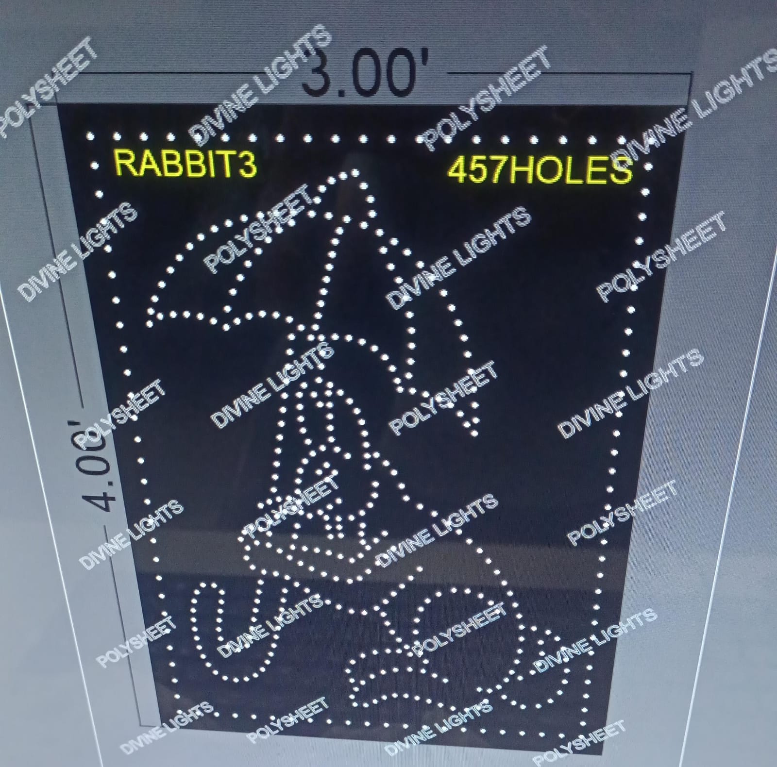 RABBIT3 RABBIT 4X3 FEET 457 HOLES