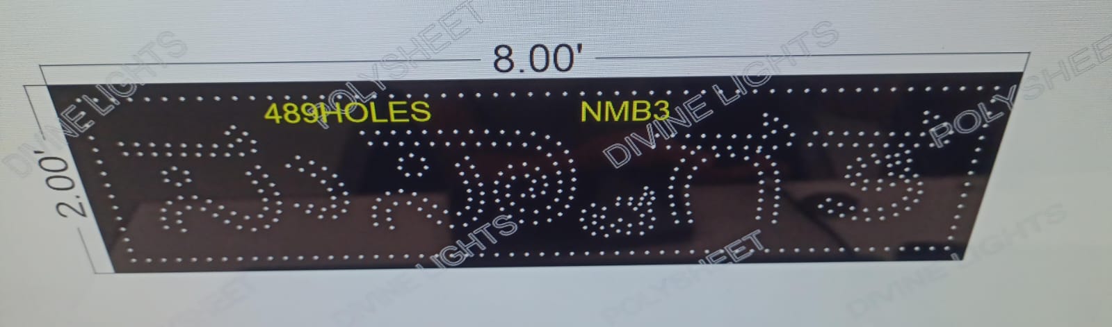 NMB3 NAME BOARD 2X8 FEET 289 HOLES