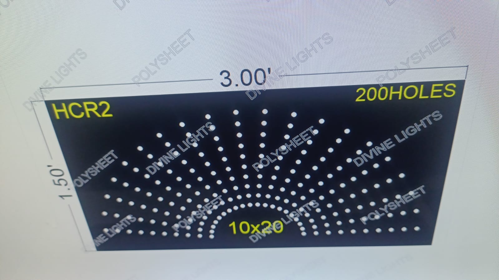 HCR2 HALF CIRCLE 1.5X3 FEET 200 HOLES