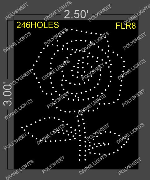FLR8 FLOWER ROSE 3X2.5 FEET 246 HOLES