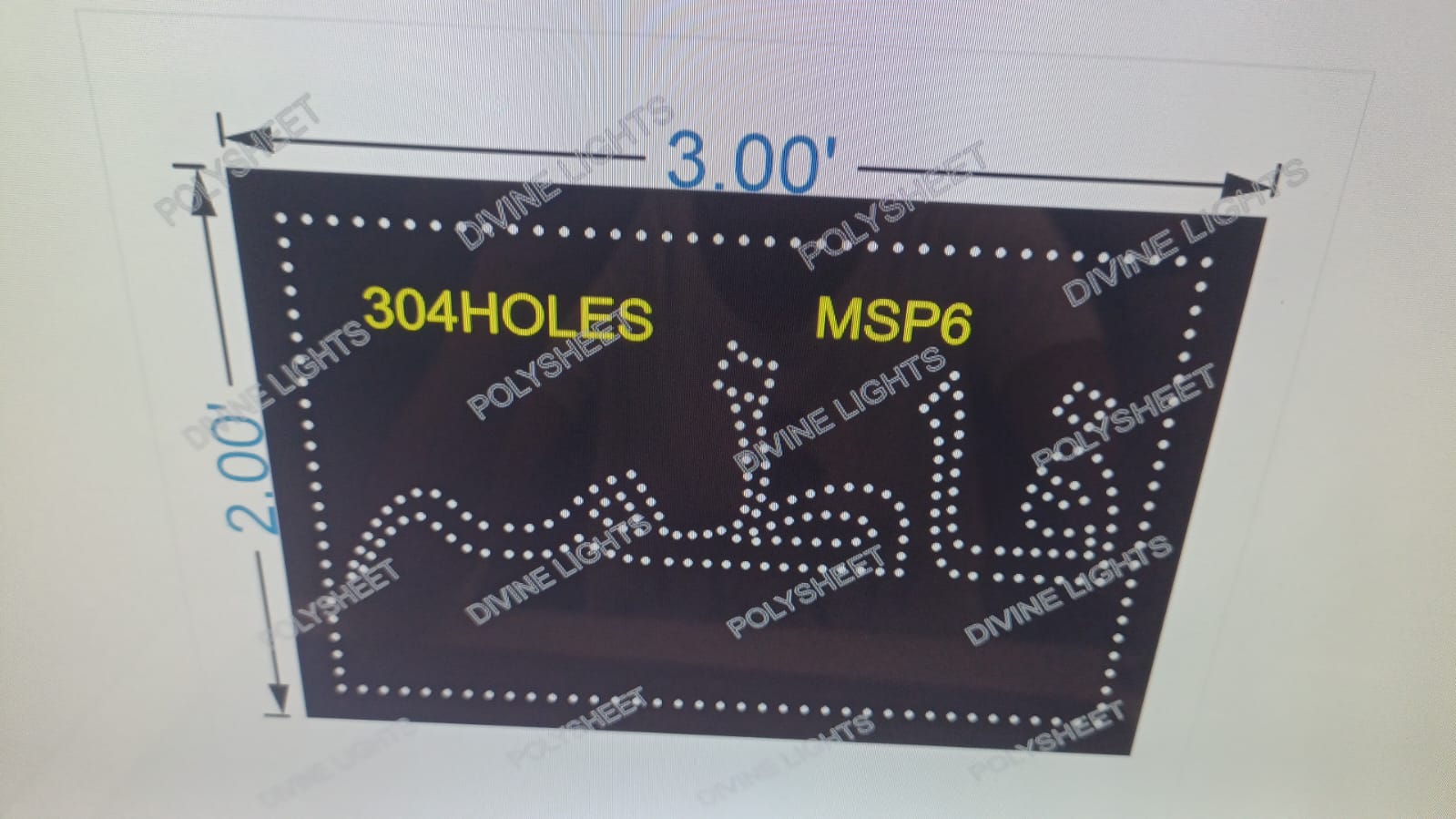 MSP6 MUSLIM PART 2X3 FEET 304 HOLES