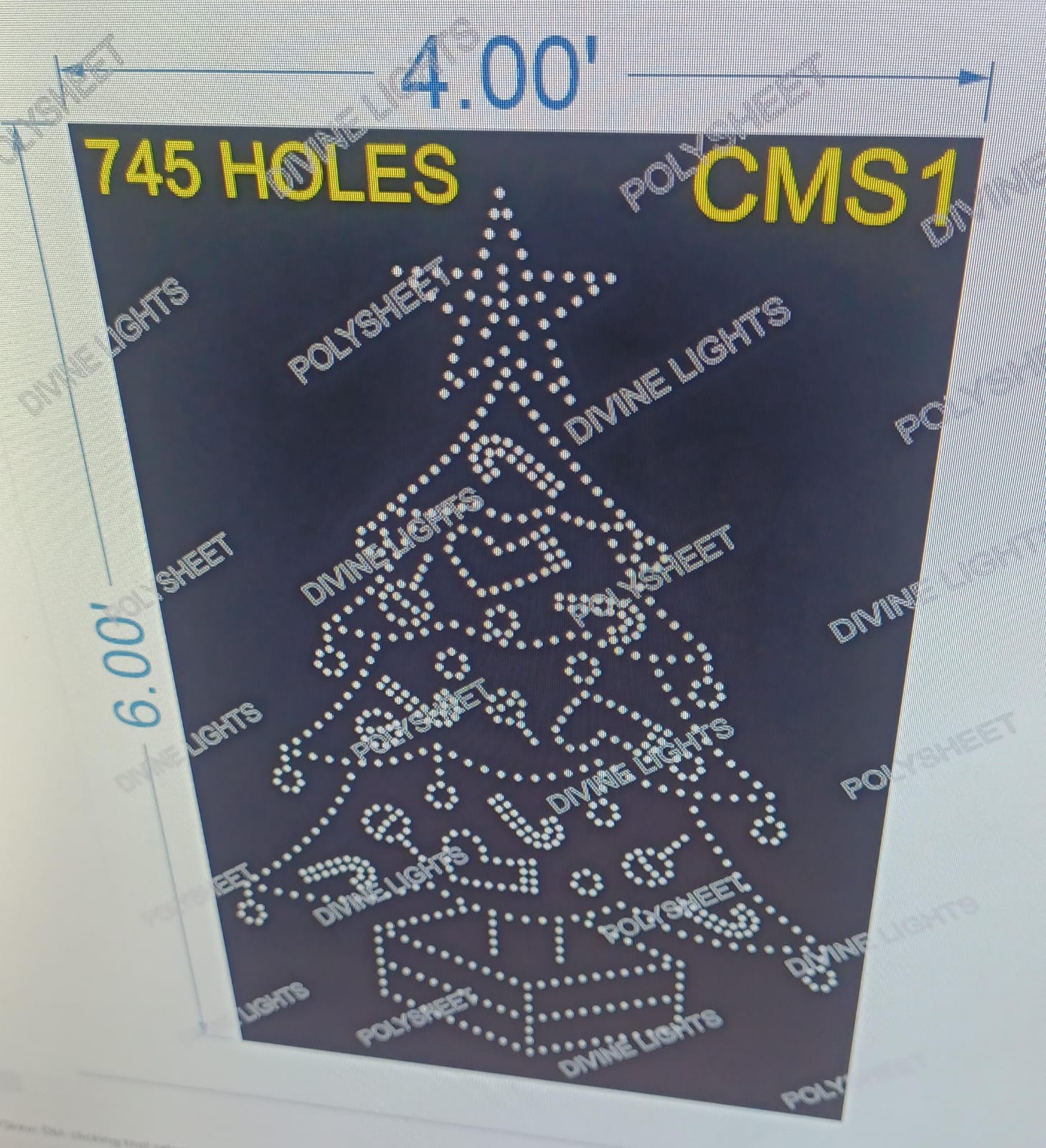 CMS1 CHRISTMAS TREE 6X4 FEET 745 HOLES
