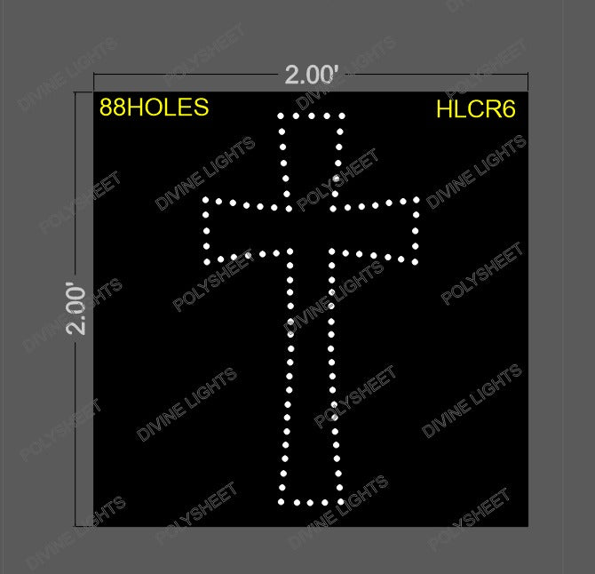 HLCR6 HOLY CROSS 2X2 FEET 88 HOLES