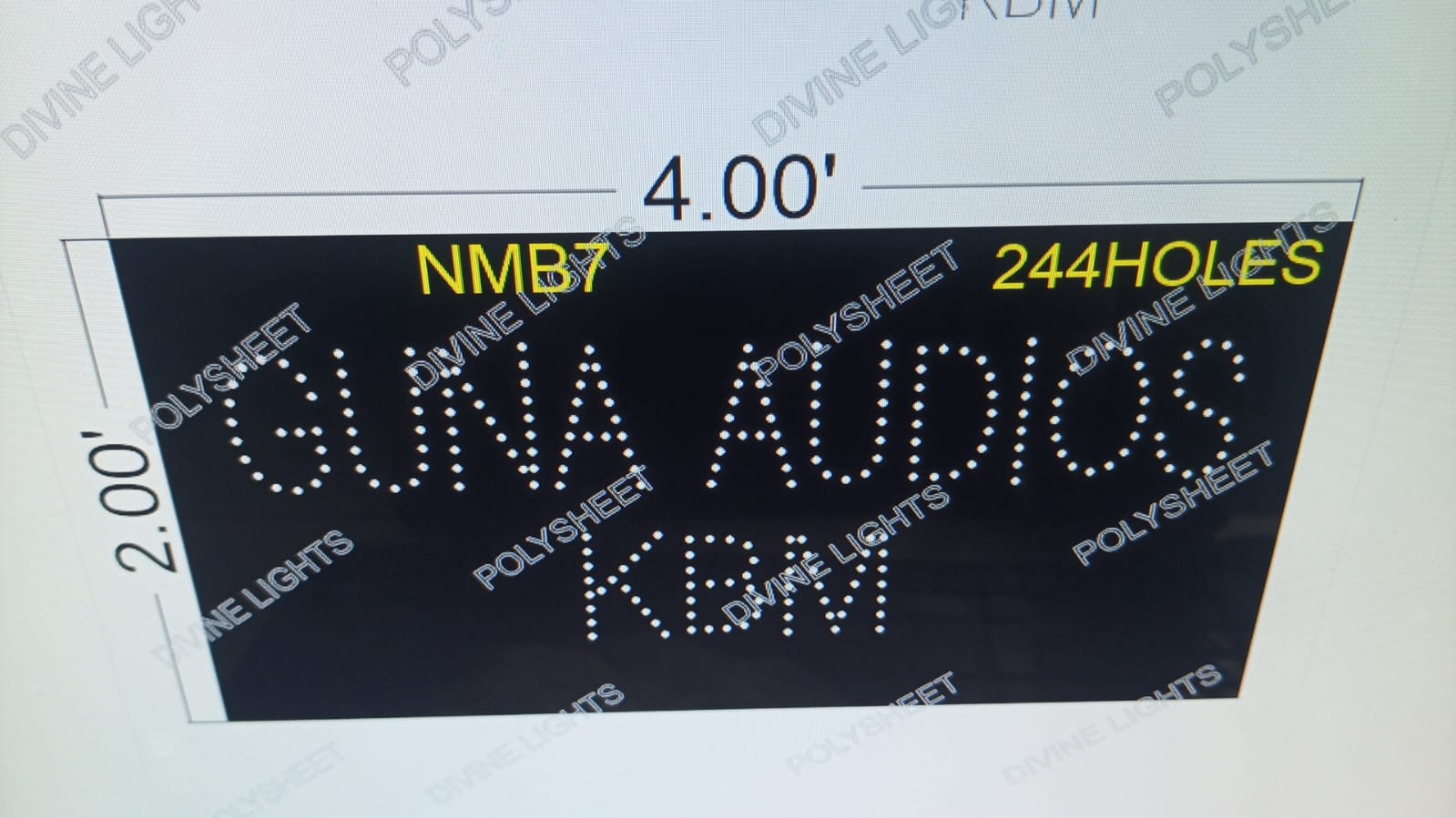 NMB7 NAME BOARD 2X4FEET 244 HOLES